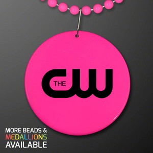 Pink Medallion with Beaded Necklace (Non Light Up) - PRINTED