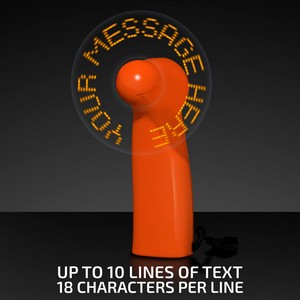 Pre-Programmed Orange Mini Fan with Orange LED - PRINTED