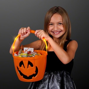 Pumpkin Light Handle Halloween Buckets - BLANK