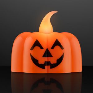 Pumpkin Lights LED Tea Light Candles 1.75" - PRINTED
