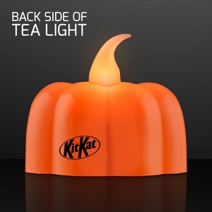 Pumpkin Lights LED Tea Light Candles 1.75" - PRINTED