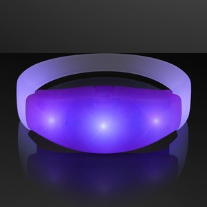 Purple LED Steady Illumination Stretch Bracelet - PRINTED