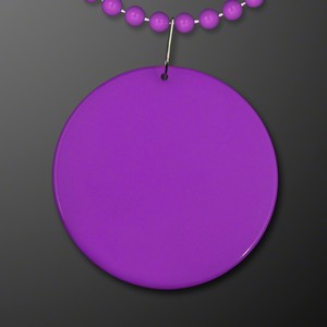 Purple Medallion with Beaded Necklace (Non Light Up) - PRINTED
