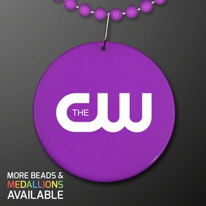 Purple Medallion with Beaded Necklace (Non Light Up) - PRINTED