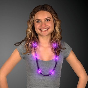 Purple Party LED Bead Necklaces - BLANK