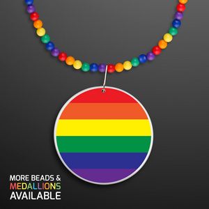 Rainbow Beads Necklace with Medallion (NON-Light Up) - PRINTED