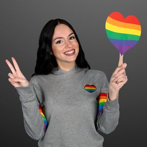 Rainbow Heart Pride Fan (NON-Light Up) - BLANK