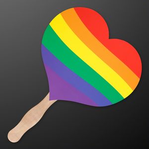 Rainbow Heart Pride Fan (NON-Light Up) - PRINTED
