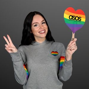 Rainbow Heart Pride Fan (NON-Light Up) - PRINTED
