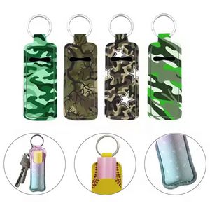 Rectangle Shape Lip Balm Holder Keychain