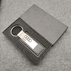 Rectangular Leather Keychain w/ Metal Plate