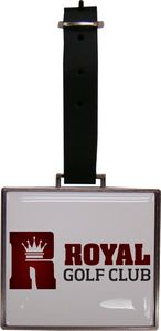 Rectangular Metal Domed Bag Tag
