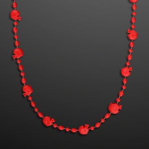 Red Football Party Bead Necklaces - BLANK