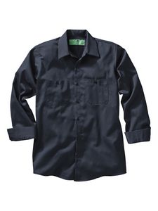 Red Kap Shirts - Men's Long Sleeve Wrinkle-Resistant Cotton Work Shirt