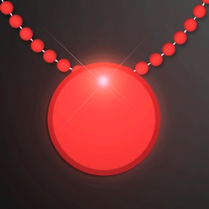Red LED Circle Badge with Beads - PRINTED