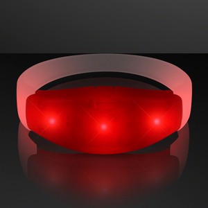 Red LED Steady Illumination Stretch Bracelet - PRINTED
