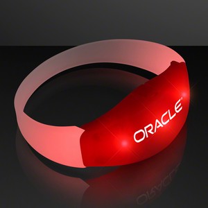 Red LED Steady Illumination Stretch Bracelet - PRINTED
