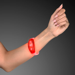 Red LED Steady Illumination Stretch Bracelet - PRINTED