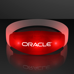 Red LED Steady Illumination Stretch Bracelet - PRINTED