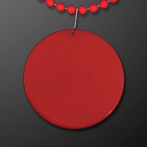 Red Medallion with Beaded Necklace (Non Light Up) - PRINTED