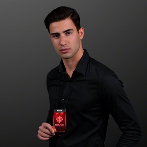 Red Space Glow Light Badge Necklace - PRINTED