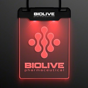 Red Space Glow Light Badge Necklace - PRINTED