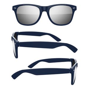 Retro Mirror Sunglasses W/ Full Colors Lens Imprint & 1 Color Temple Imprint