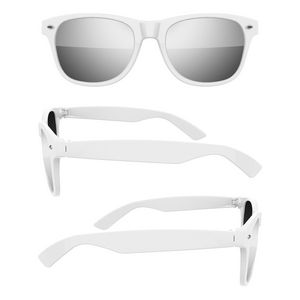 Retro Mirror Sunglasses W/ Full Colors Lens Imprint & 1 Color Temple Imprint