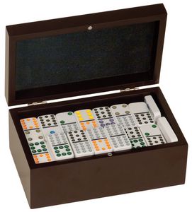Roma Rosewood Finished Wood Gift Box - Dominos