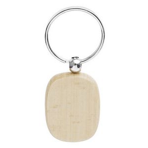 Round Cornor Wood Keychain