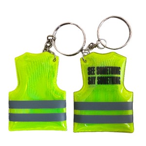 Safety Vest Shaped Reflective Keychain