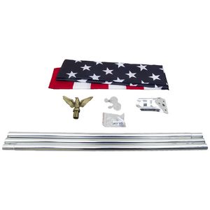 Silver Promotional Home Set with 3' x 5' Cotton US Flag