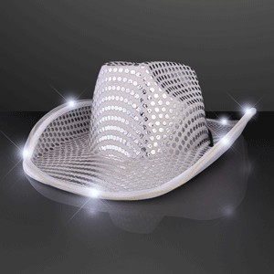 Silver Sequin Cowboy Hat - BLANK