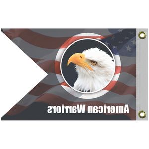 Single Reverse Knitted Polyester Guidon Boat Flag (12"x18")