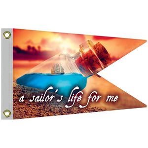 Single Reverse Knitted Polyester Swallowtail Boat Flag (12"x18")