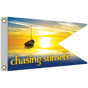 Single Reverse Knitted Polyester Swallowtail Boat Flag (12"x18")