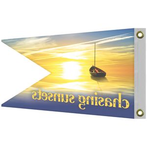 Single Reverse Knitted Polyester Swallowtail Boat Flag (12"x18")