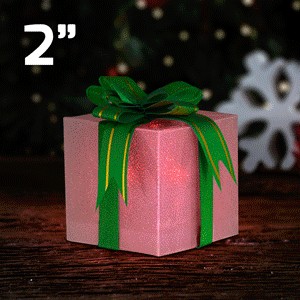 Small Light Up Gift Box Ornaments (Slow Color Change) - BLANK