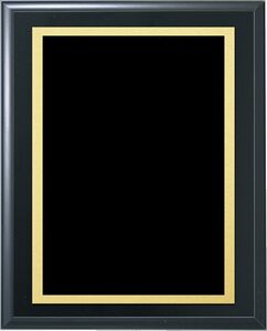 Solid Black Finish Lasered Plate Award Plaque 9"x12"