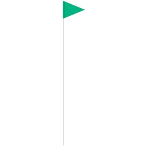 Solid Color Green Pennant Field Flag w/White Staff