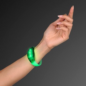 Sound Activated Light Up Green LED Flashing Bracelets - BLANK
