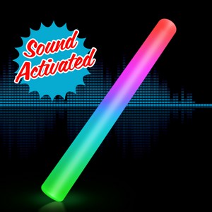 Sound Activated Light Up Multicolor LED Cheer Stick - PRINTED