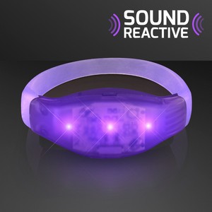 Sound Activated Light Up Purple LED Flashing Bracelets - BLANK