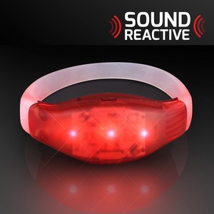 Sound Activated Light Up Red LED Flashing Bracelets - PRINTED