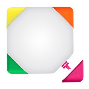 Square-Lighter - 4 Color Square Shaped Highlighter - Full Color Decal