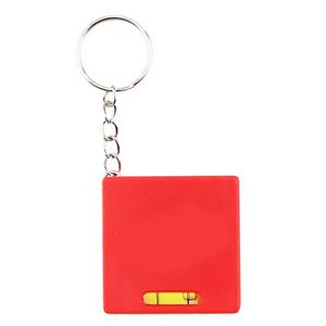 Square Tape Measure Keychain w/ Level