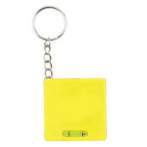 Square Tape Measure Keychain w/ Level