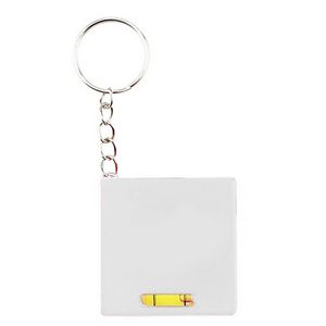 Square Tape Measure Keychain w/ Level