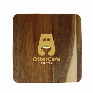 Square Wood Coaster with Bottle Opener