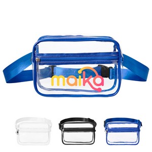Stadium Approved Clear PVC Fanny Pack W/ Two Zipper Pockets